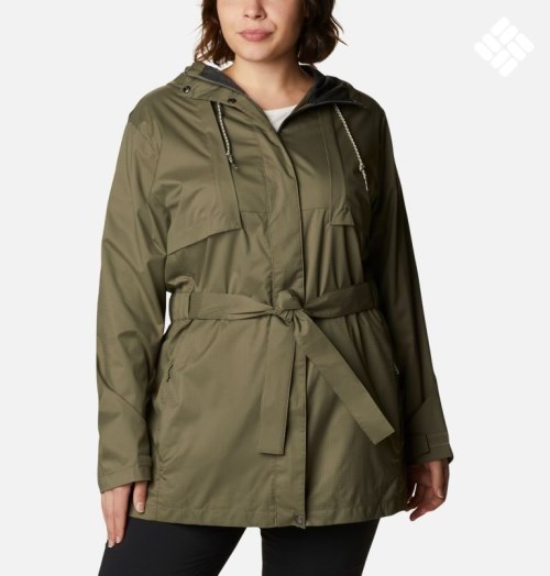 Women's Columbia Pardon My Trench Rain Jackets Olive | Plus Size CA-B0416